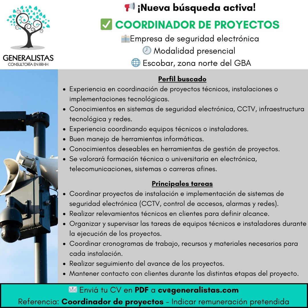 Coordinador de proyectos