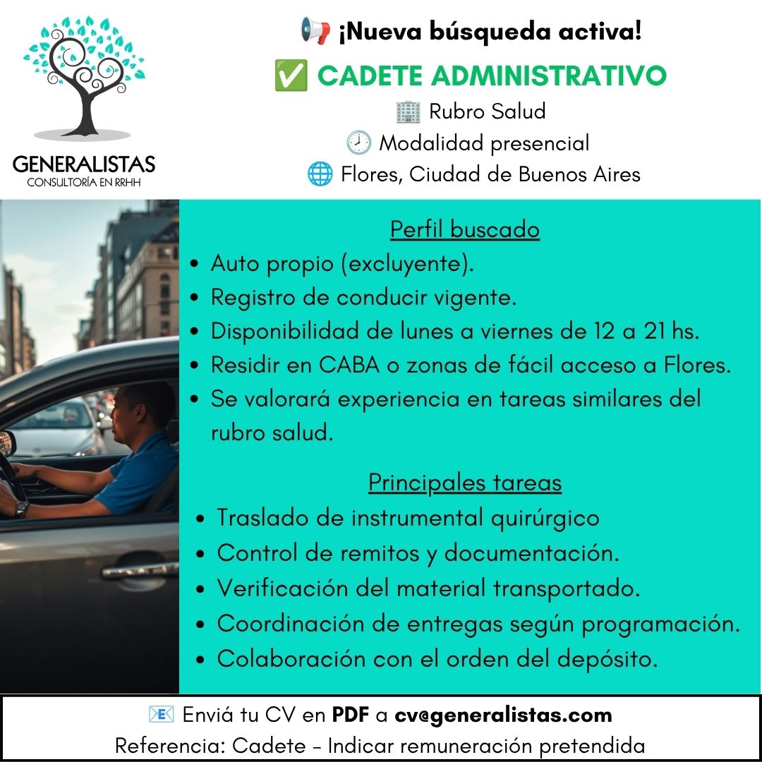 Flyer Cadete administrativo